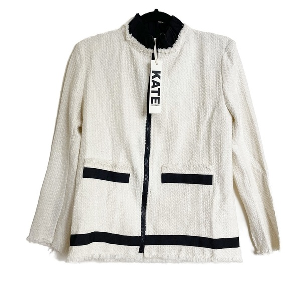 ✨NEW!✨ KATE by LATRAMODA Women’s Tweed Zip Up Jacket - Size 40 - Picture 4 of 14